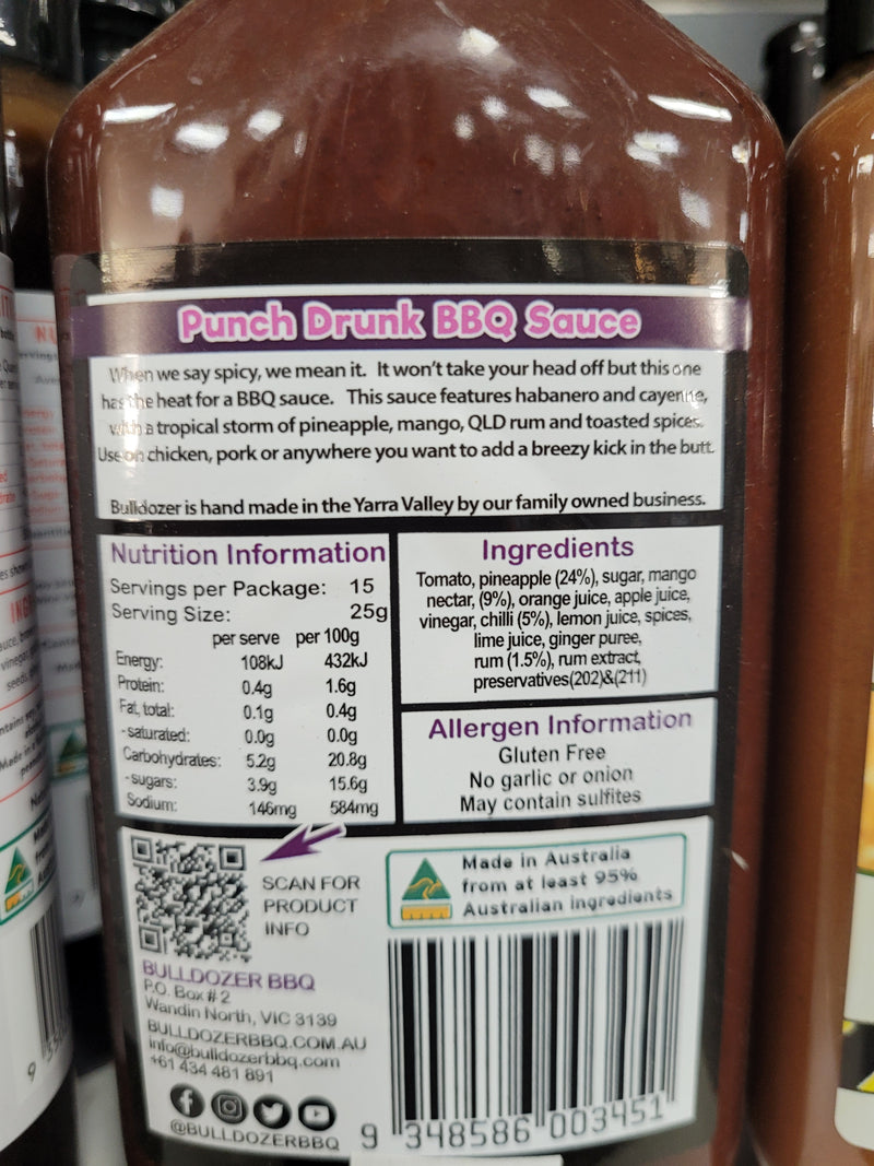 Bulldozer Punch Drunk Premium Boozy BBQ sauce