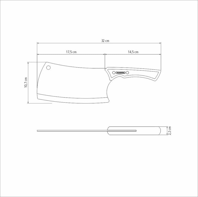Tramontina Churrasco Black Meat Cleaver 7"