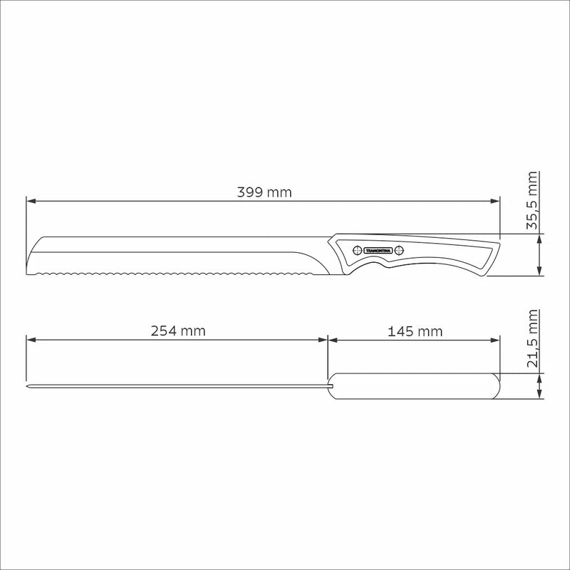 Tramontina Churrasco Black Brisket Slicer Serrated Edge 10"