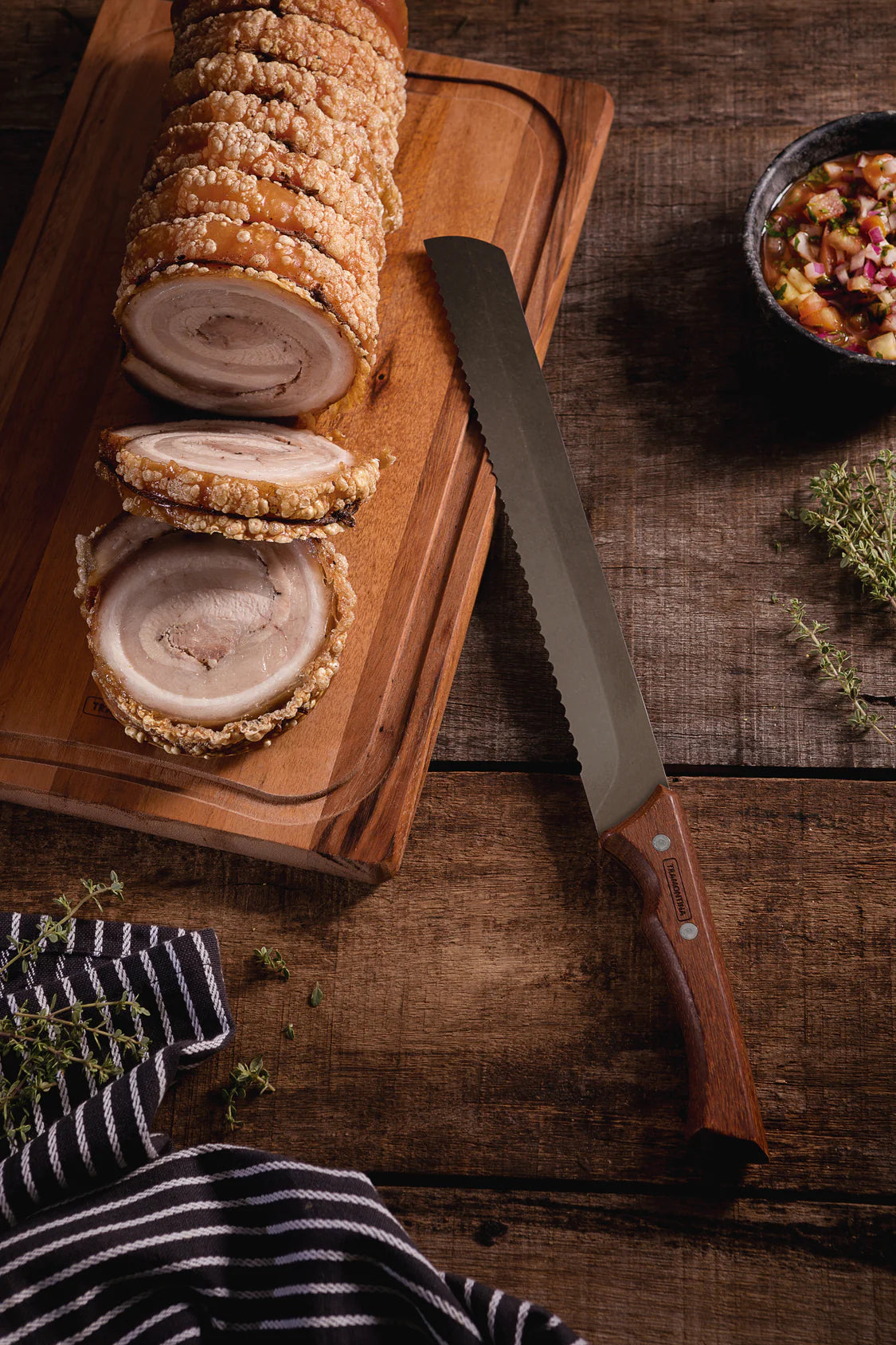 Tramontina Churrasco Black Brisket Slicer Serrated Edge 10"