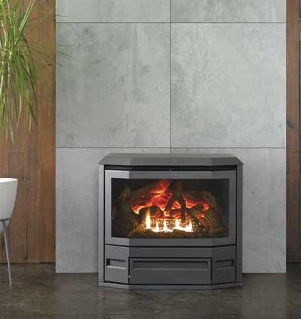 Archer FS100 Bay window Freestanding Gas log fire