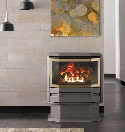 Archer FS100 Bay window Freestanding Gas log fire