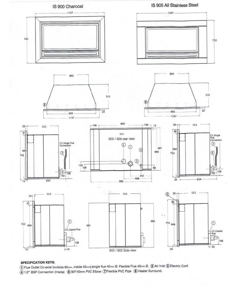 Archer IS900 Insert Gas Log fire