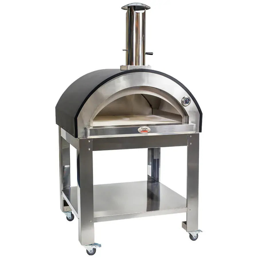 Flaming Coals Woodfired Premium Pizza Oven Black Marine Grade SS