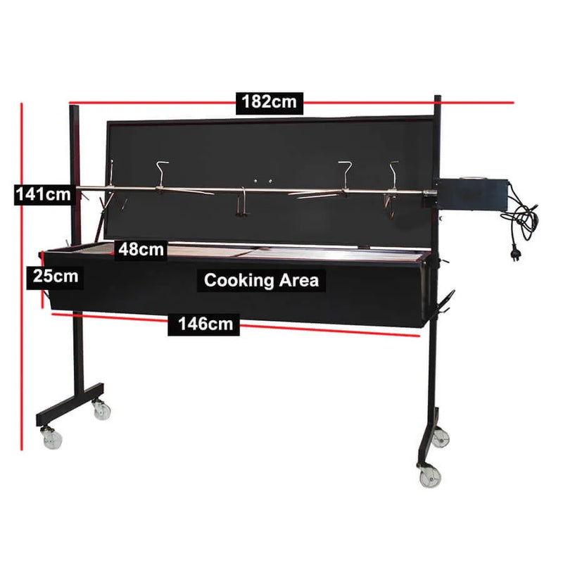 Flaming Coals Warrior Spit Roaster Charcoal