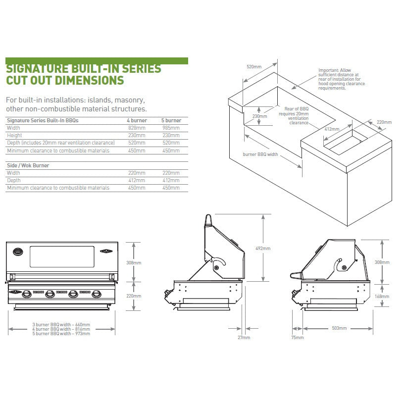 BeefEater Signature 3000E 5 BURNER Inbuilt