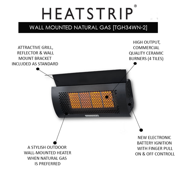 HEATSTRIP® WALL MOUNTED NATURAL GAS (TGH34WN-2)