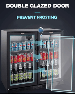 Airflo 2 Door Black Bar Fridge