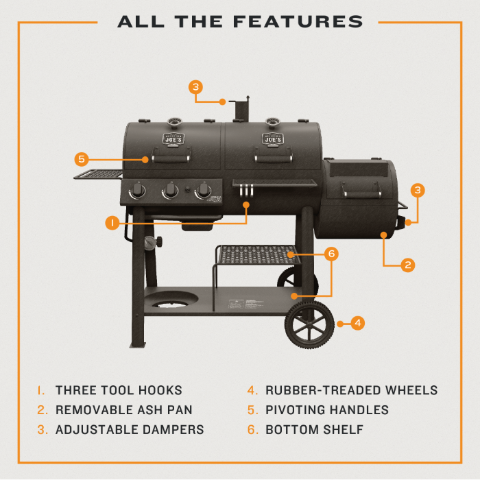 Oklahoma Joe's Canyon Combo Charcoal/Gas Smoker & Grill